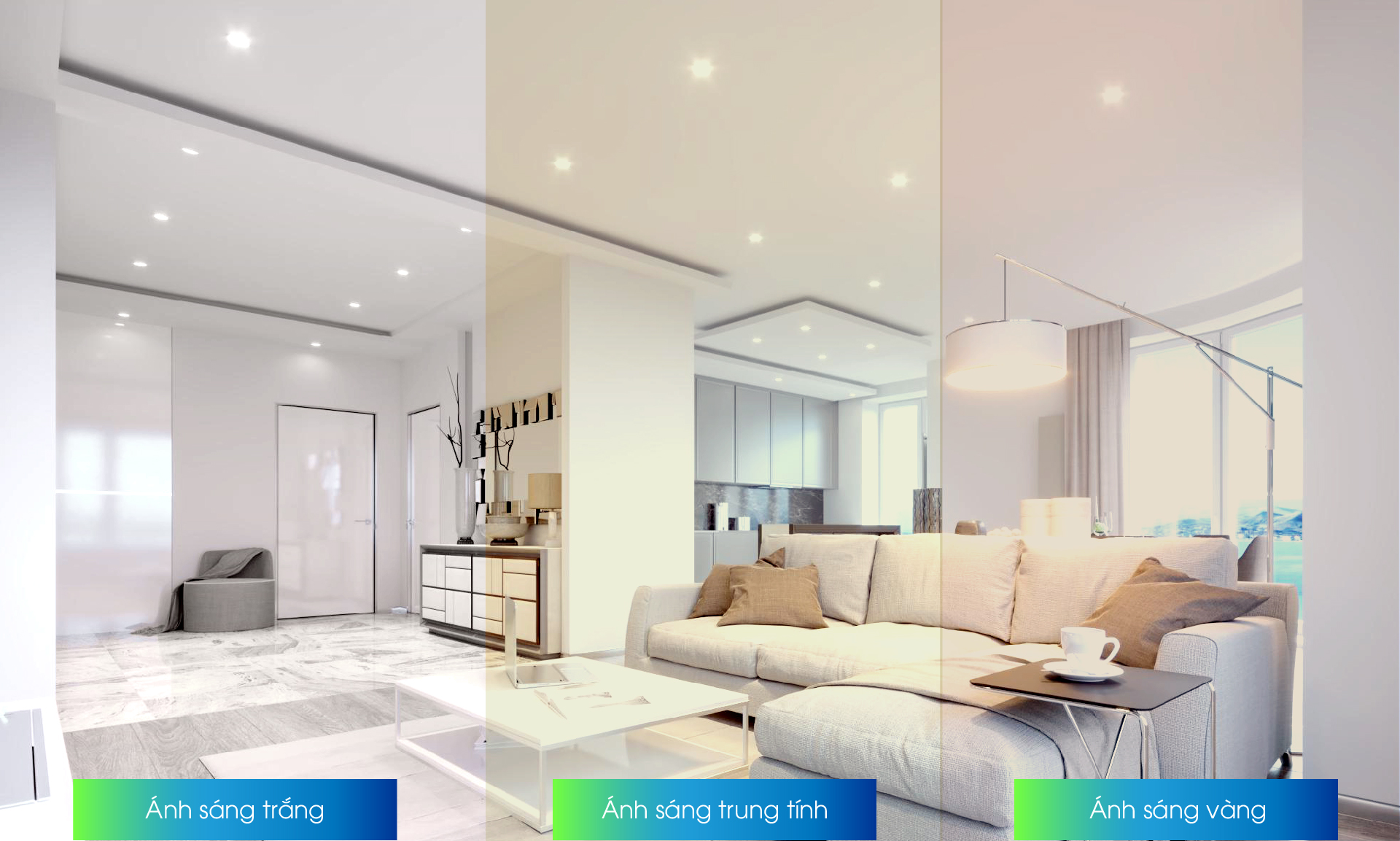 đèn led downlight đổi màu thế hệ mới