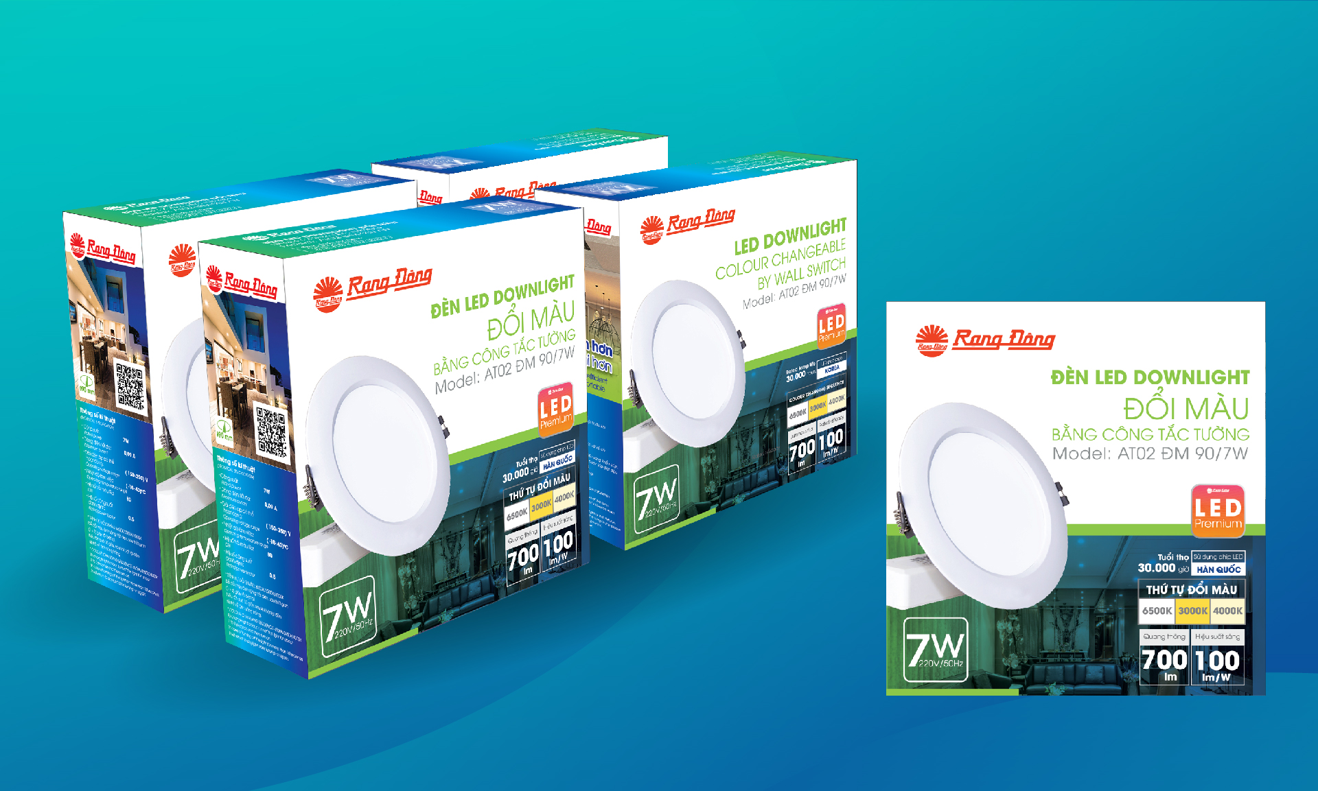 đèn downlight đổi màu